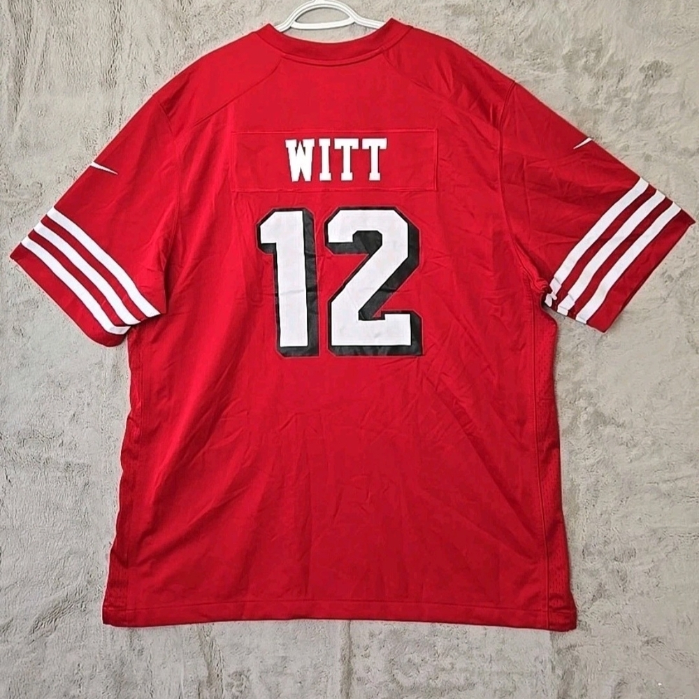 San Francisco 49ers On Field #12 Witt Red Home Jersey XXL Blank Front